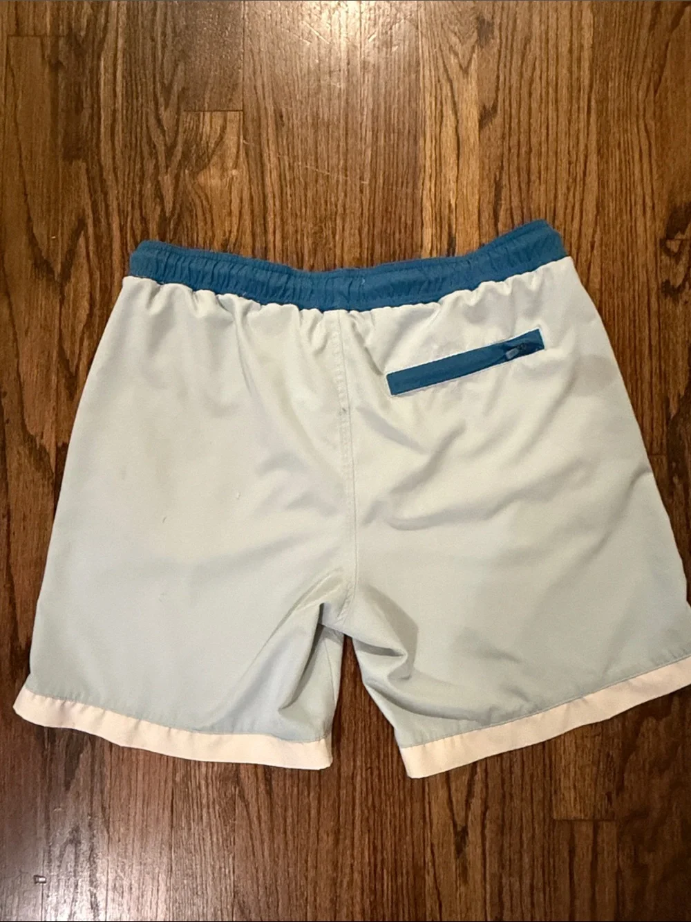 Ben Sherman Light Blue Swim Shorts with Blue Waistband and Pink Lining
